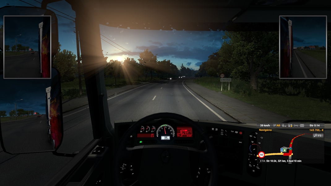 Euro Truck Simulator 2: Beyond the Baltic Sea S dobrou hudbou v pozad si budete uva jazdu za kadho poasia i dennej doby.
