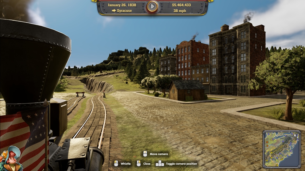 Railway Empire Hra vám umožní aj previezť sa na svojich vlakoch.