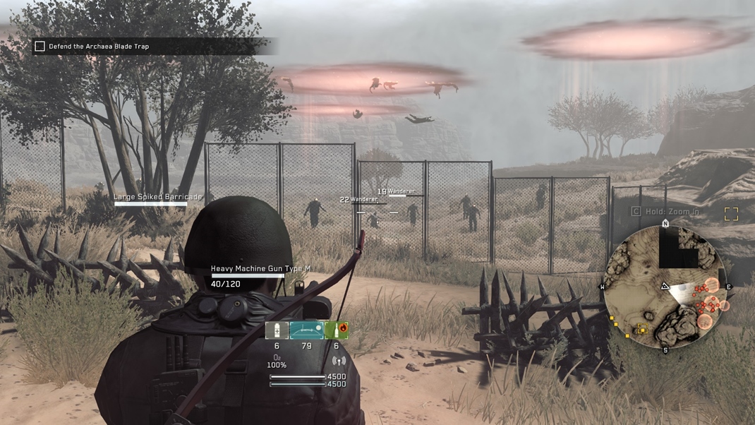 Metal Gear Survive Dnes jasno, miestami prehnky nemtvych.