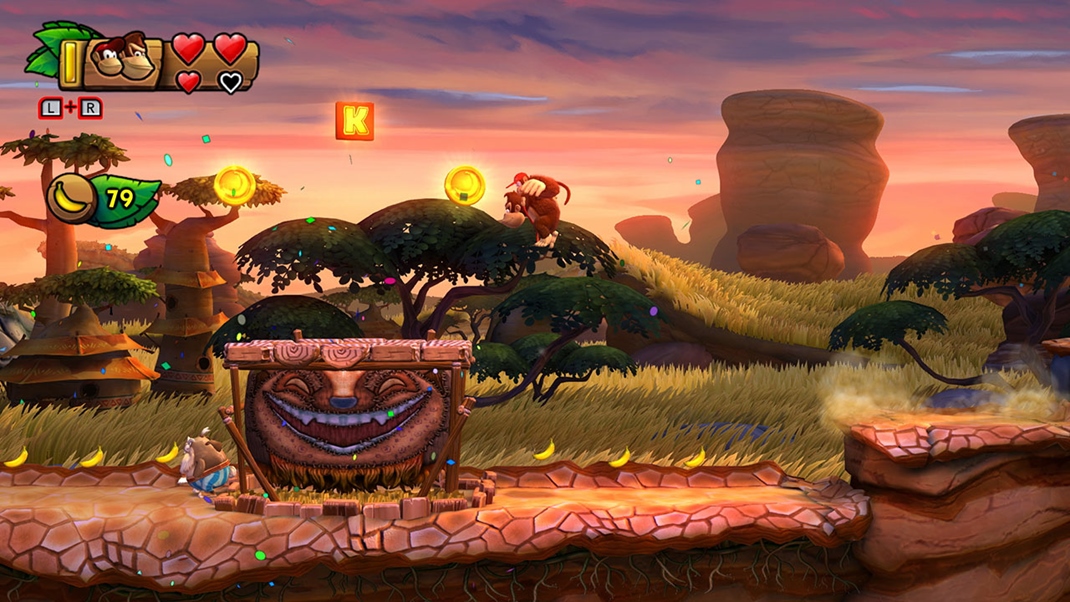Donkey Kong Country: Tropical Freeze Malebná grafika pri západe slnka či inokedy vás neraz ohúri pri hraní. Nezabudnite sa sústrediť!