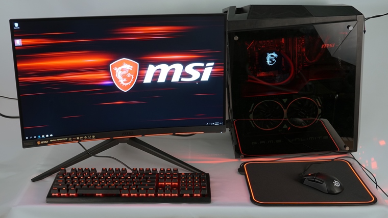 MSI Infinite X desktop + Optix MPG27CQ a Steelseries