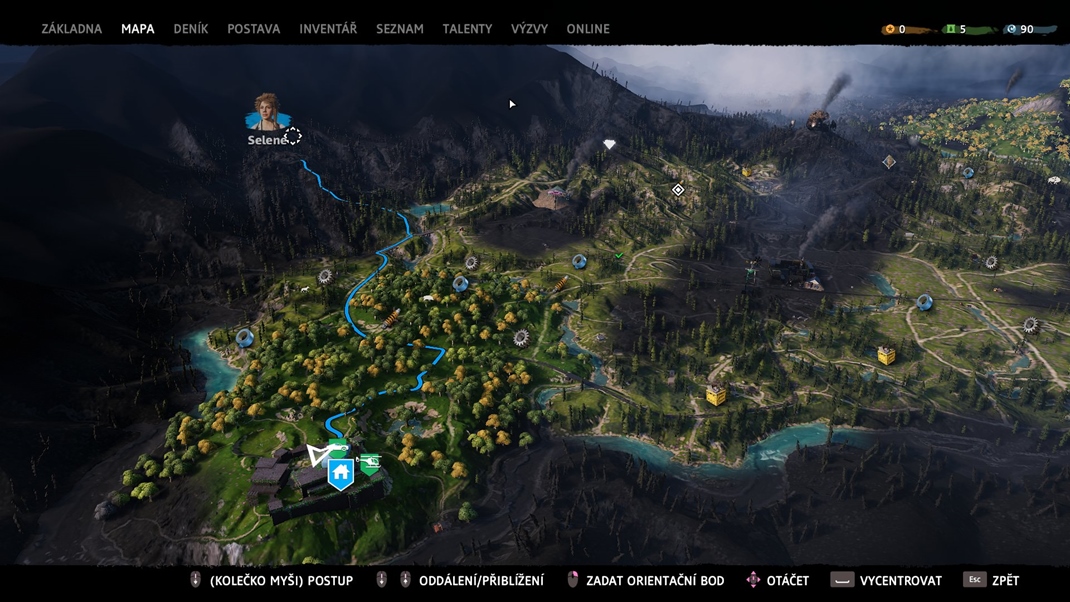 Far Cry New Dawn Mapa vm bude ukazova, kde zoeniete materily, ako aj to, kde s nepriatesk zkladne.