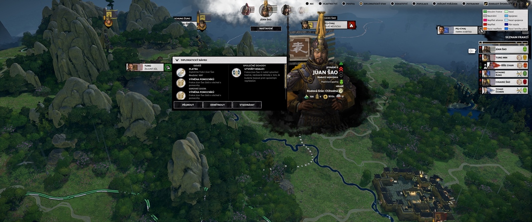 Total War: Three Kingdoms Diplomacia m v aen vemi vek priestor. Vyjednva budete prakticky neustle.