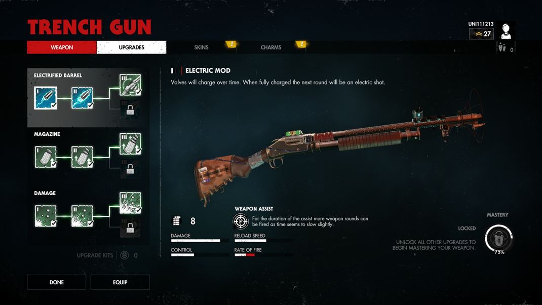 Zombie Army 4: Dead War Každú strelnú zbraň môžete pekne vylepšovať.