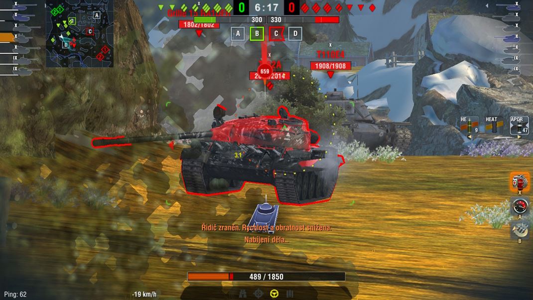 World of Tanks Blitz Musíte si dávať pozor na to, aké poškodenie strely spôsobia vám a vašej posádke.