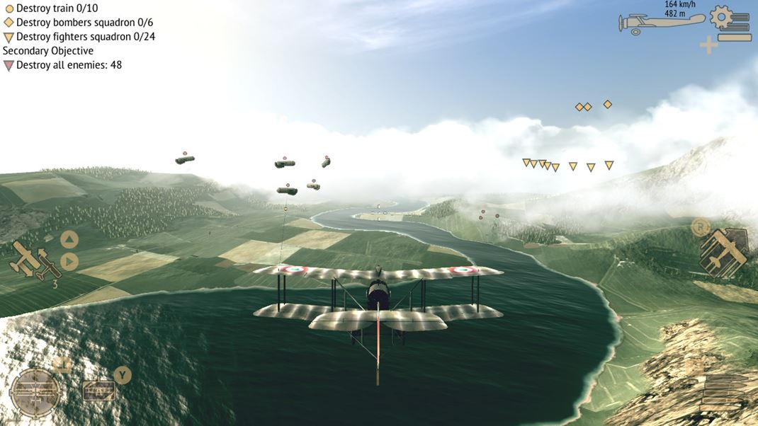 Warplanes: WW1 Sky Aces Ovldanie je naozaj jednoduch a chba tu viac monost nastaven