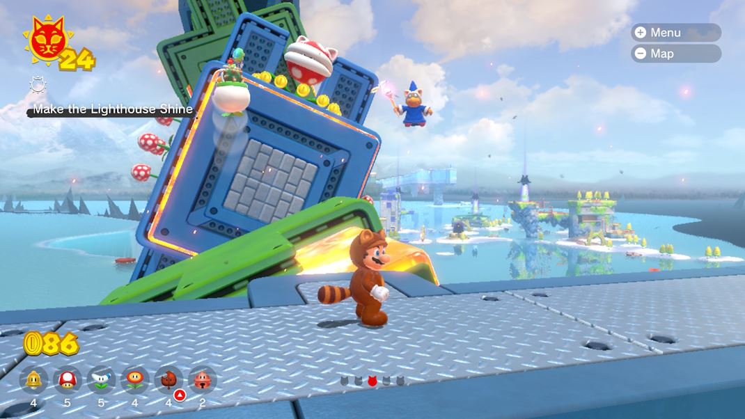 Super Mario 3D World + Bowser's Fury Titul ponúka dobre známu zbierku power-upov