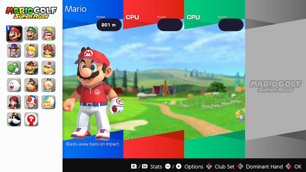 Mario Golf: Super Rush Na výber je 16 známych postavičiek