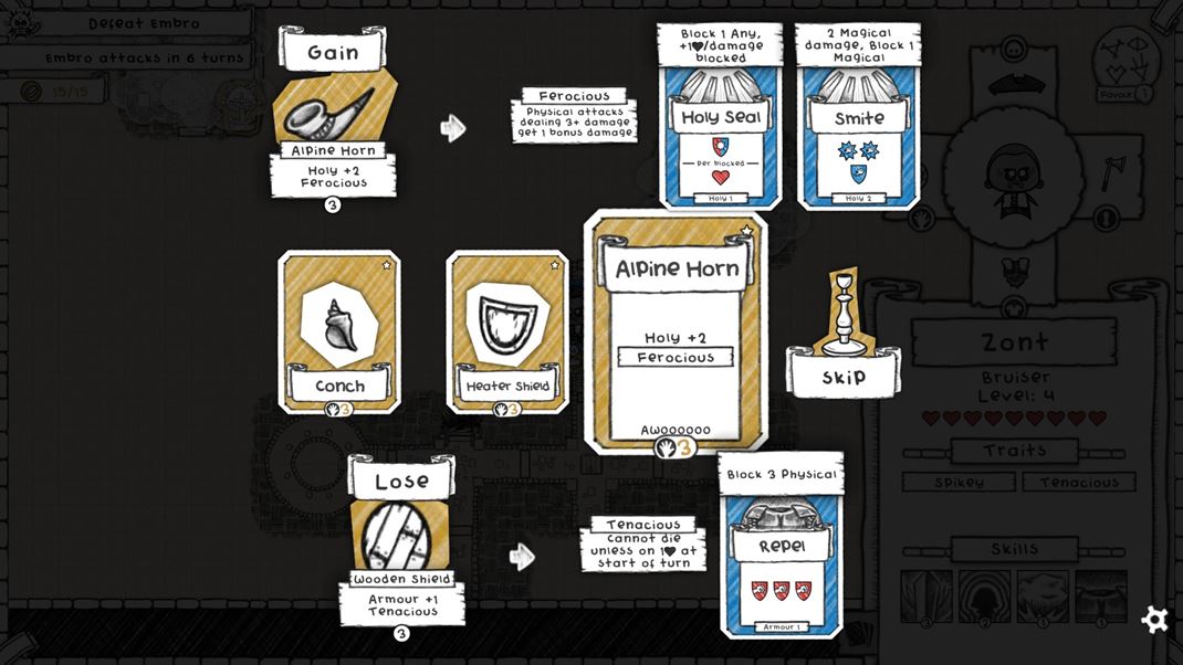 Guild of Dungeoneering: Ultimate Edition Pri každej výmene vybavenia vám hra pekne ukáže, aké útoky vám pribudnú aj ubudnú.