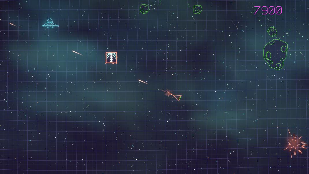 Asteroids: Recharged Hra je hlavne o nahanm sa za o najvym skre