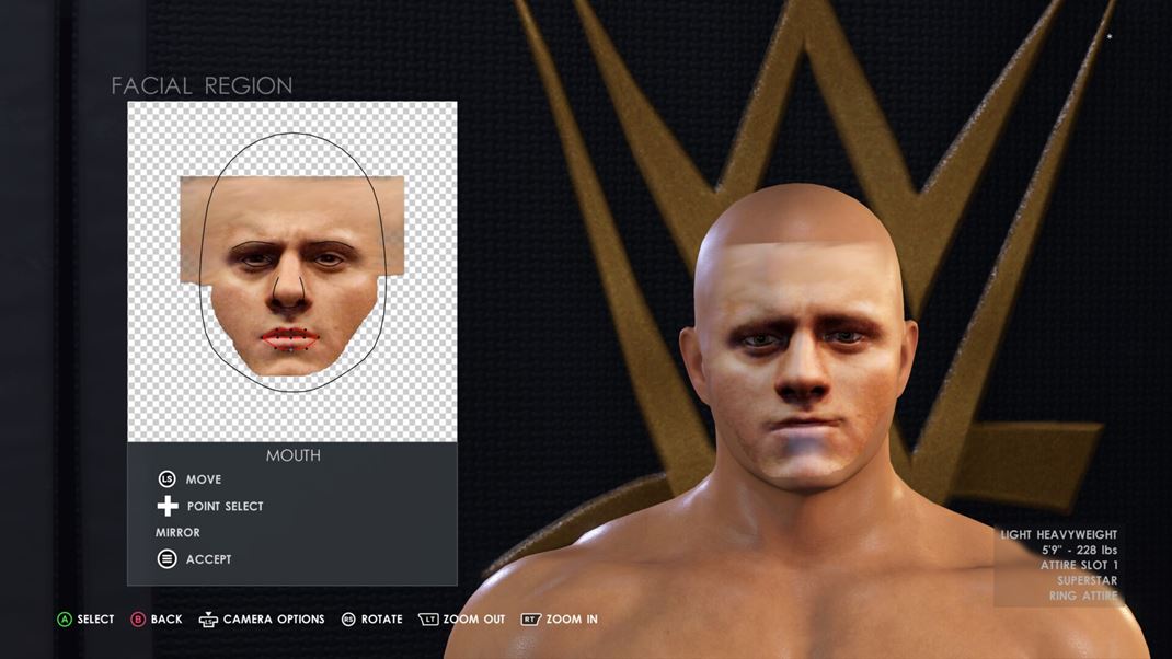 WWE 2K22 WWE 2K22 vám dá možnosť si natiahnuť vlastnú tvar pri tvorbe zápasníka.
