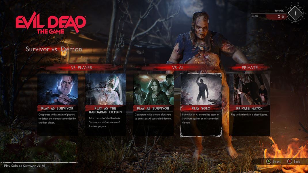 Evil Dead: The Game Hra má síce len jeden režim, ale môžete si vybrať rôzne možnosti.
