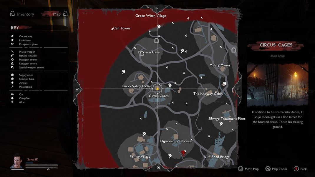 Evil Dead: The Game Mapy sú dve a na tento štýl hry prekvapivo veľké.