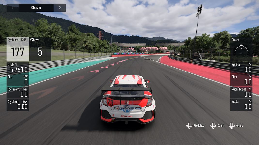 Forza Motorsport Telemetria v trningu vm pome s vyladenm auta na preteky