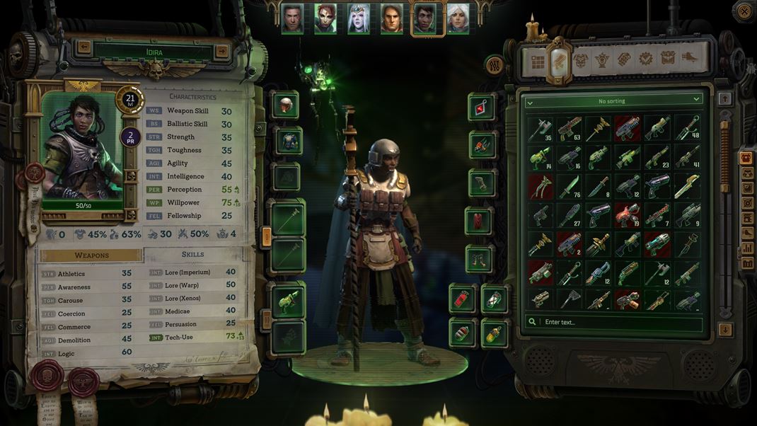 Warhammer 40,000: Rogue Trader Kad len z vho poetnho tmu m sloty na vbavu, individulne schopnosti, levely, parametre.