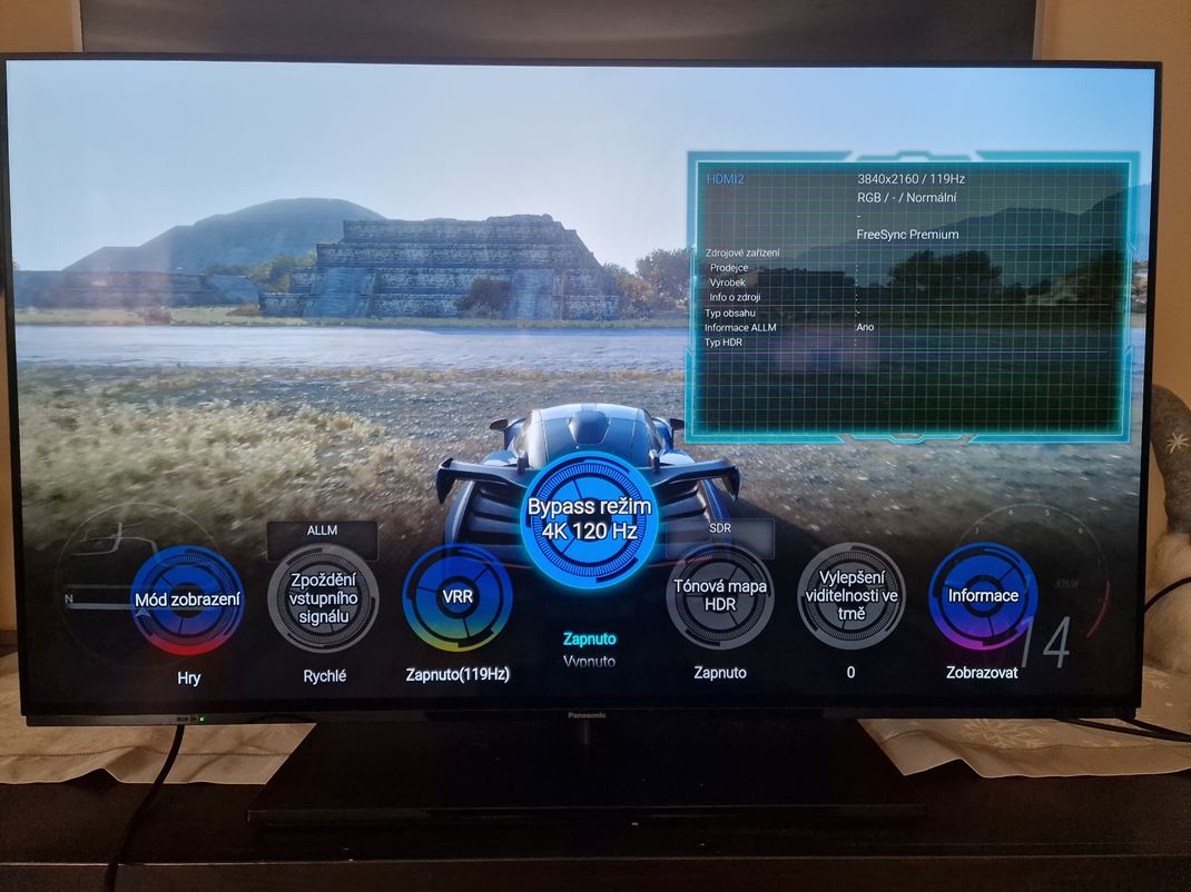 Panasonic 42'' LZ980E OLED - TV ako monitor? TV má aj pridané herné menu.