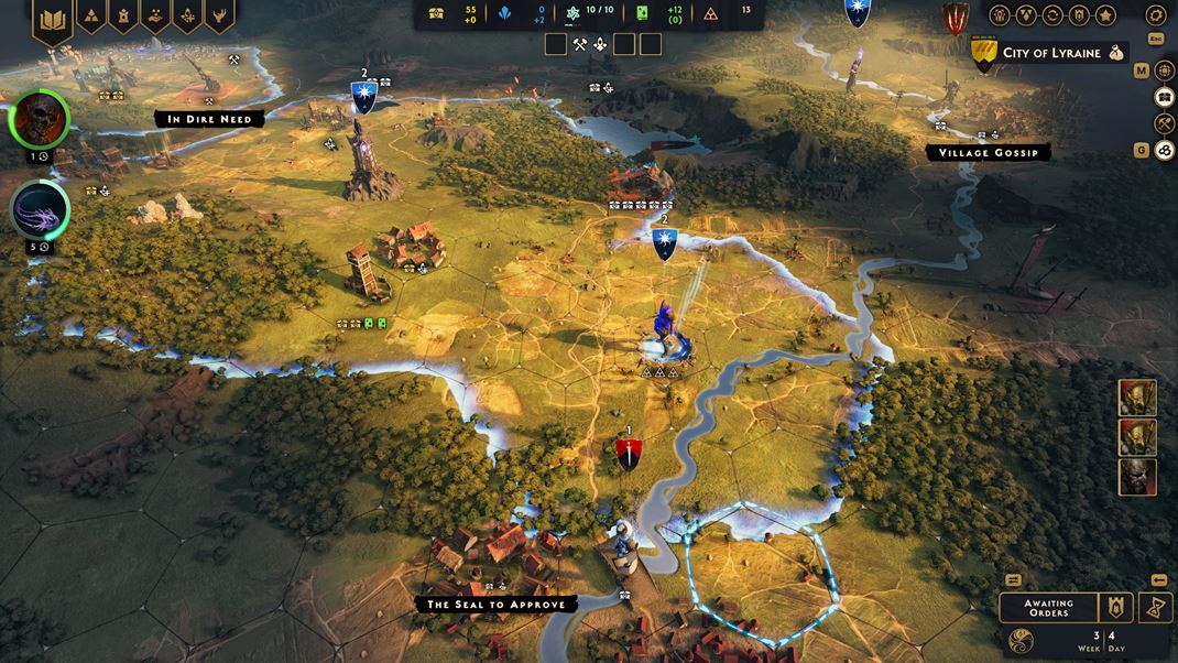 SpellForce: Conquest of Eo Klasický postup po mape krajiny ako v obľúbených ťahových stratégiách.