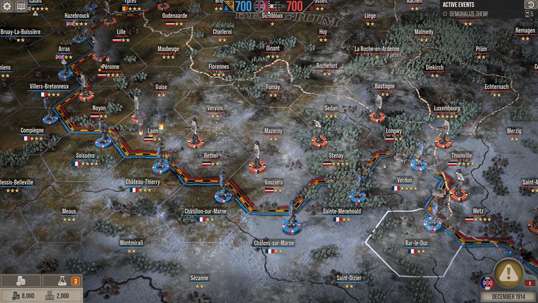 The Great War: Western Front Na mape v kampani presvate vojsk a plnujete boje.