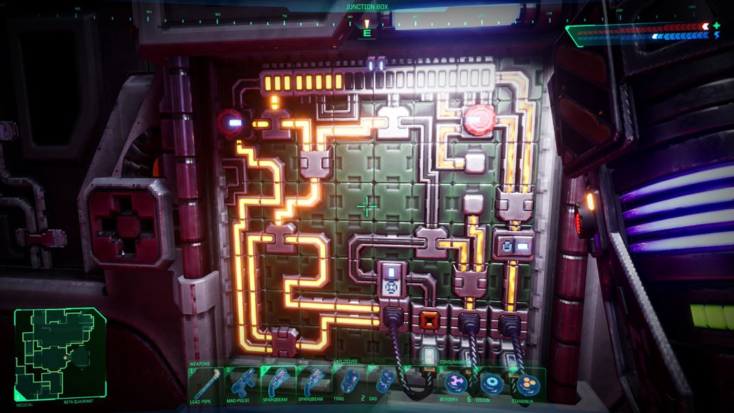 System Shock Puzzle so zapájaním obvodov a otáčaním častí sú vizuálne dosť neprehľadné.