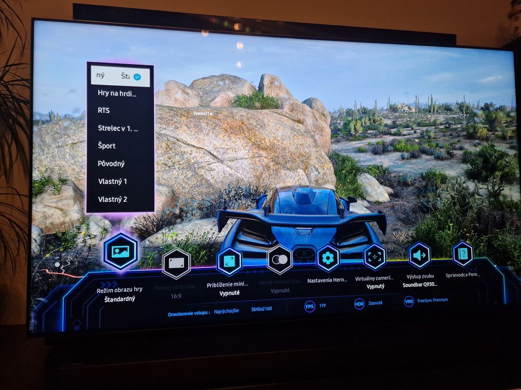 Samsung 65'' QN800C - 8K TV TV m aj hern menu na rchle nastavenia.