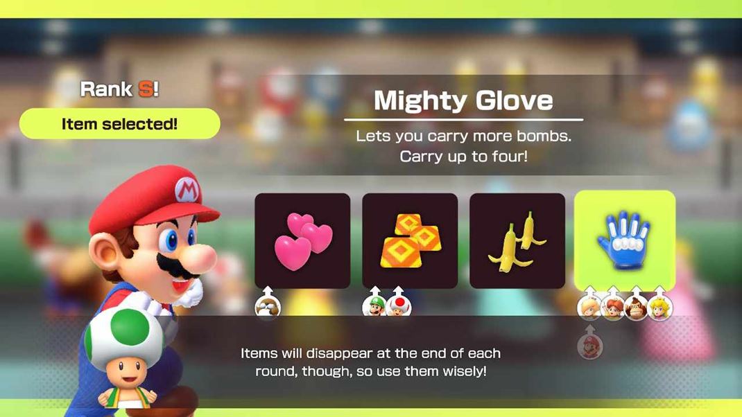 Super Mario Party Jamboree Pri hran vm neraz pomu rzne predmety