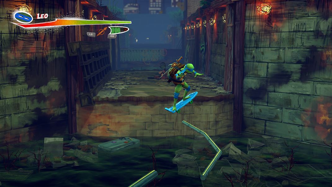 Teenage Mutant Ninja Turtles: Mutants Unleashed Presun po misich si mete spestri