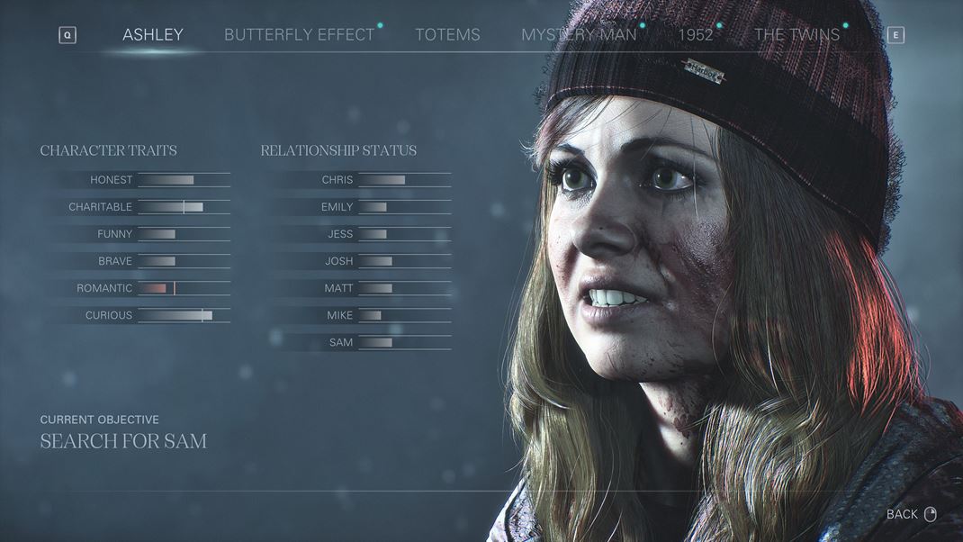 Until Dawn (remaster) Kadej postave rozhodnutiami formujete aj charakter