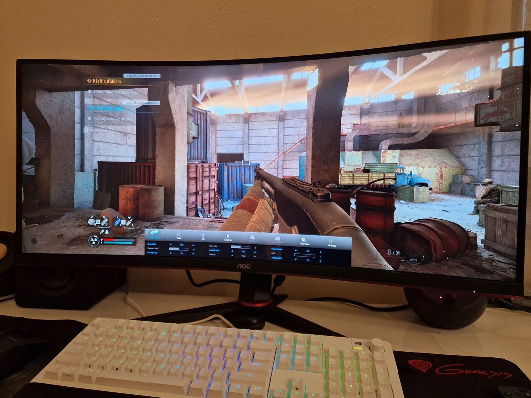 AOC CU34G2XP - hern ultrawide monitor Hry si sce uijete, ale menu monitora a tak nie. Ovlda sa komplikovane cez tlaidl. Ale k dispozcii je aj aplikcia