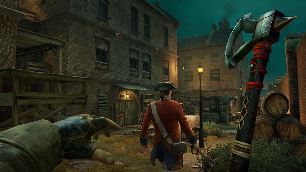 Assassins Creed Nexus VR S Connorom a jeho tomahawkom prekutte Ameriku.