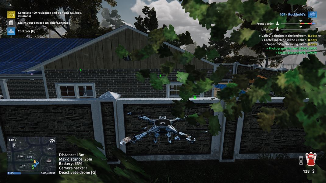 Thief Simulator 2 Sledova a oznaova obyvateov domov mete aj dronom