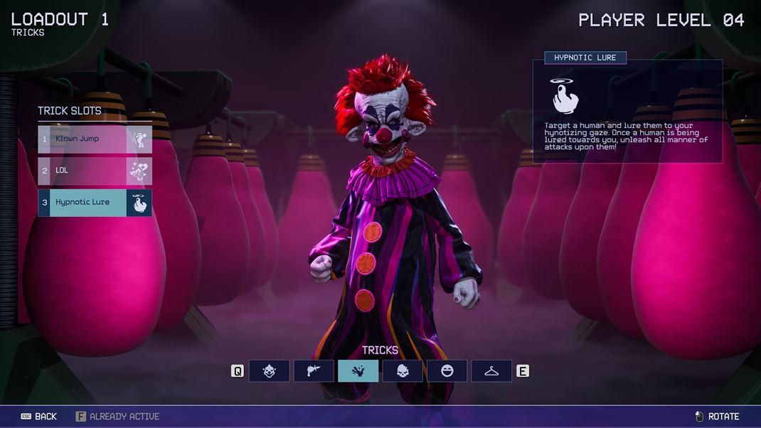 Killer Klowns from Outer Space: The Game Postupne si odomknete kopu postv, zbran a alch vec