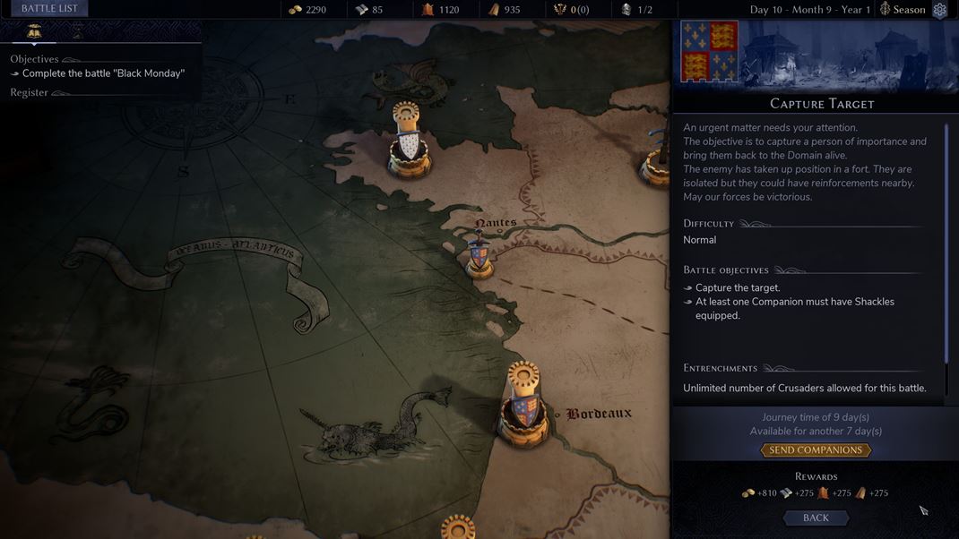 Crown Wars: The Black Prince Vojakov posielate plni hlavn a vedajie lohy na mape Franczska.