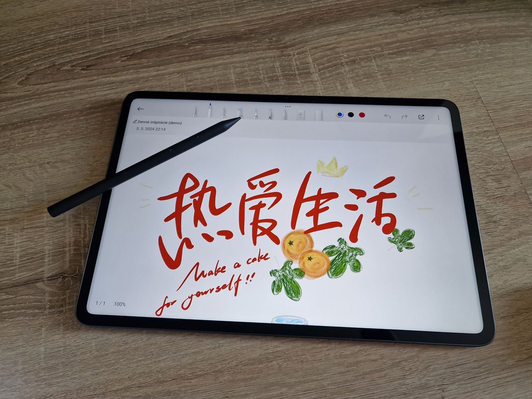Xiaomi Mi Pad 6S Pro 12.4 Vaka dotykovmu peru mete psa poznmky, alebo kresli, alebo lepie ovlda niektor aplikcie.