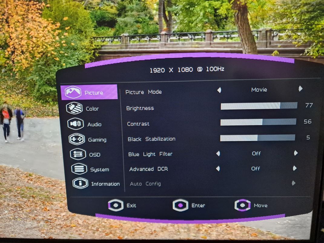 Cooler Master GA2701S Menu ponka vetky potrebn monosti nastaven.
