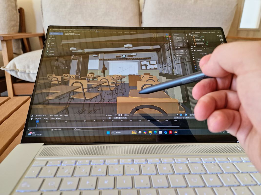 ASUS Zenbook S 16 Maximlny zklon obrazovky je vemi mal na pohodln pouvanie stylusu