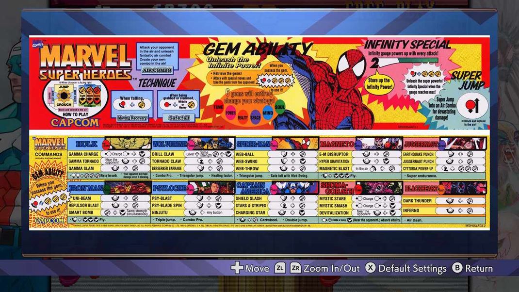 Marvel vs. Capcom Fighting Collection: Arcade Classics Poui sa mete z pvodnch intrukt