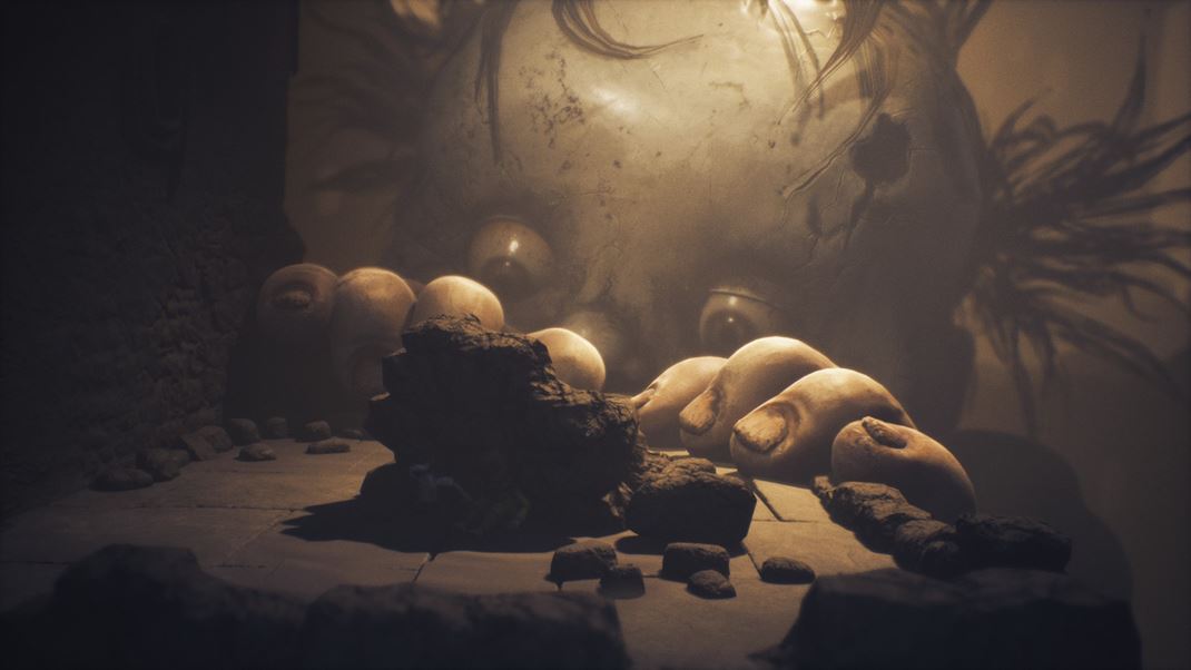 Little Nightmares III Sce ich nevidte, ale v tieni za skalami s ukryt nai hrdinovia.
