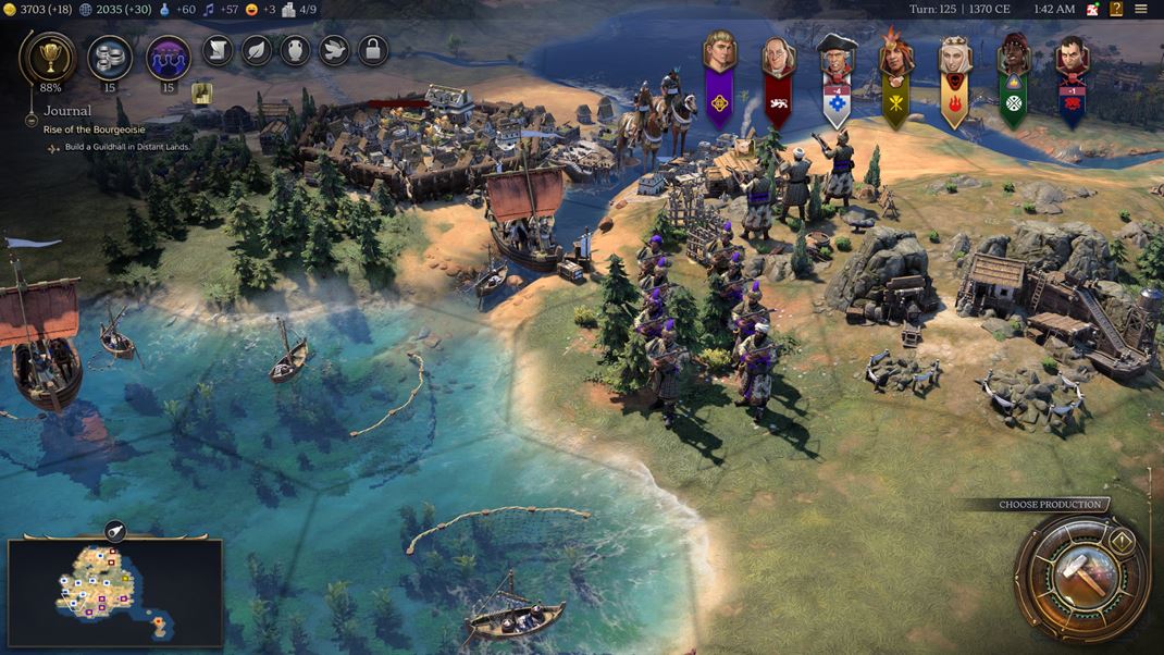 Sid Meiers Civilization VII Boje v blzkosti vody s dos akopdne. Pozemn jednotky sa toti hocikedy menia na lode.