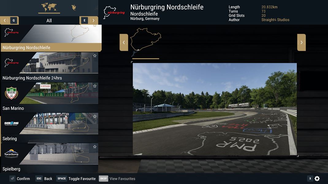 Project Motor Racing Ponka sriu relnych okruhov.