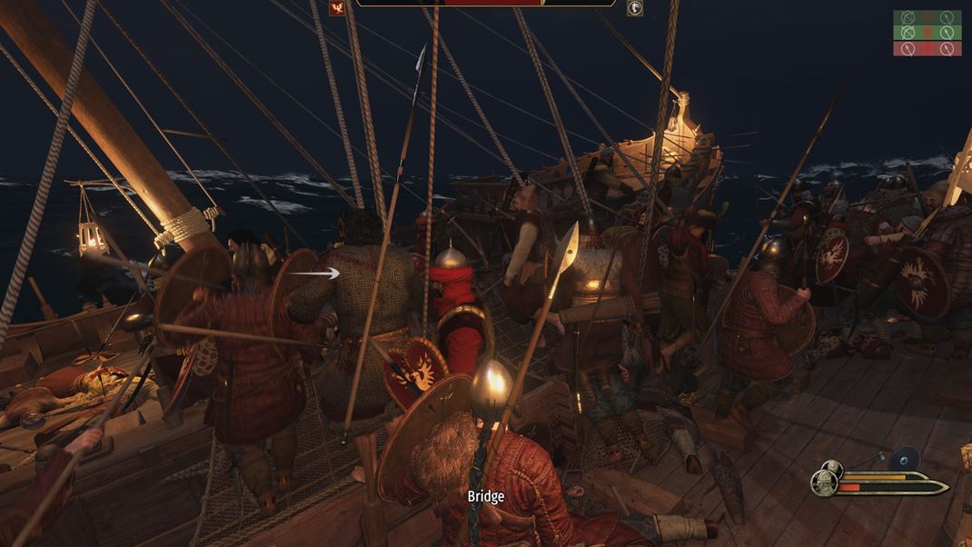 Mount & Blade II: Bannerlord - War Sails Boje lod s asto kontatn a prebiehaj aj v noci alebo poas brky.