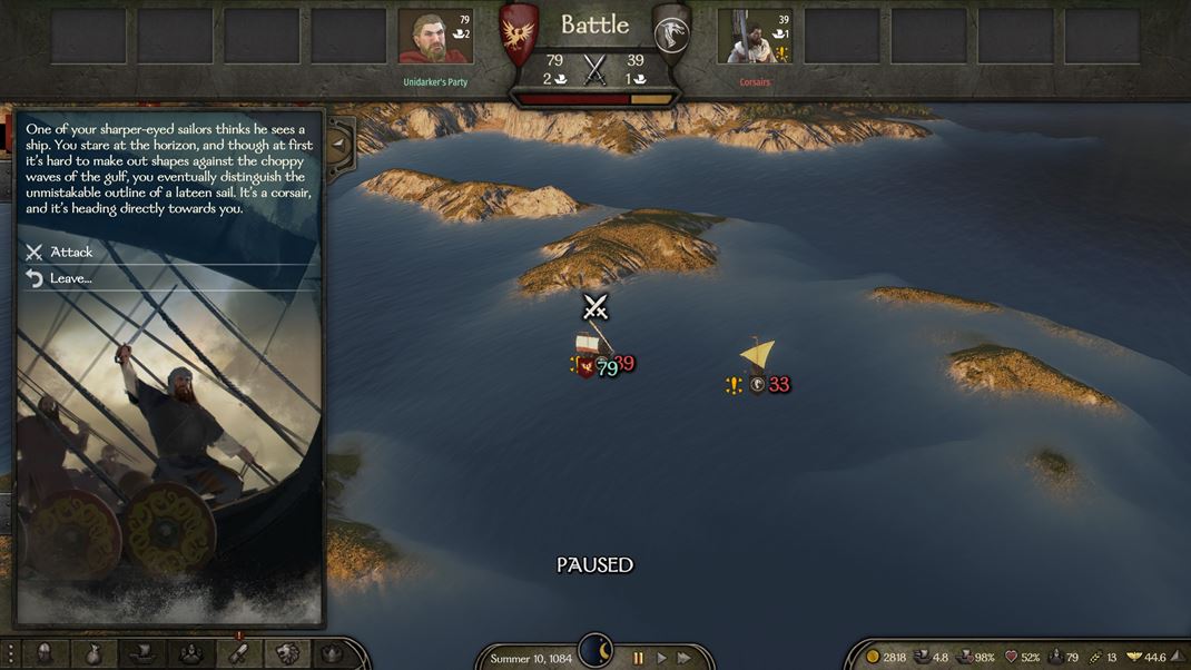 Mount & Blade II: Bannerlord - War Sails A takto to vyzer pri pohade z vky.