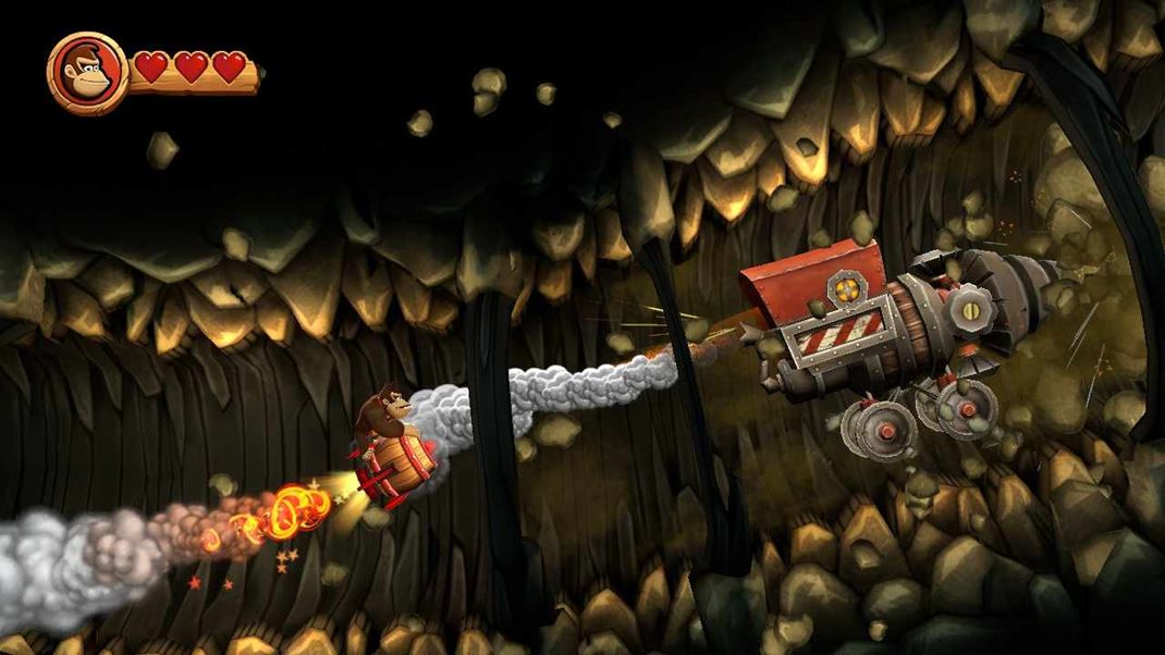 Donkey Kong Country Returns HD Zajazdte si na banskom vozku a zalietate na rakete