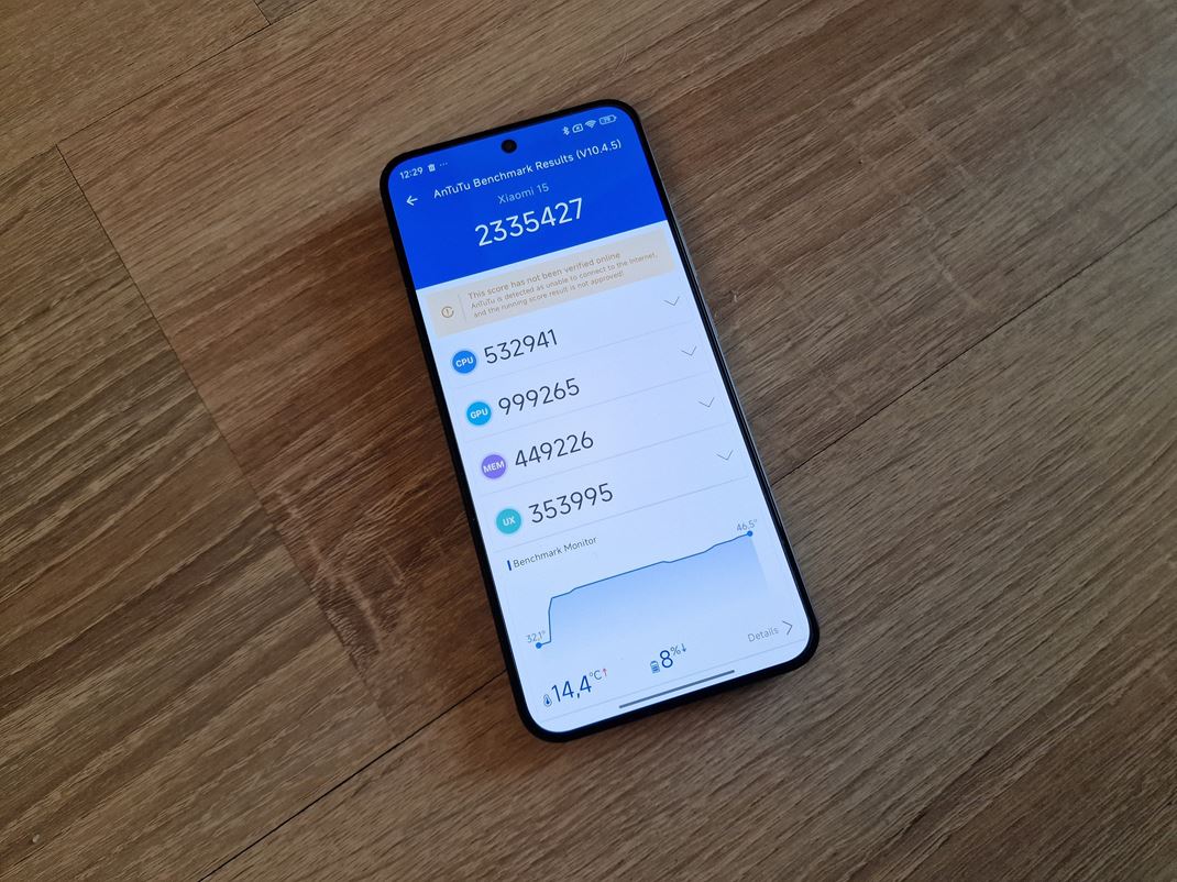 Xiaomi 15 Vkon je vysok, ale aj zahrievanie.