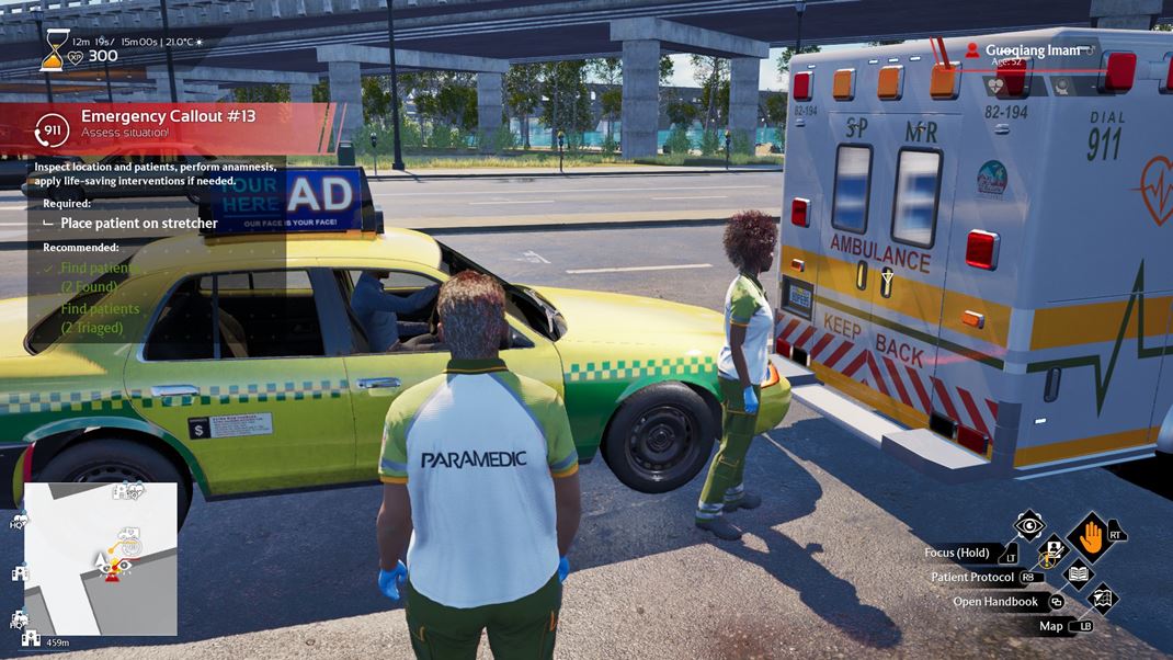 Ambulance Life: AParamedic Simulator Umel demencia v priamom prenose. Alebo preo nezablokova vstup do sanitky? Za taxikom stli policajti.