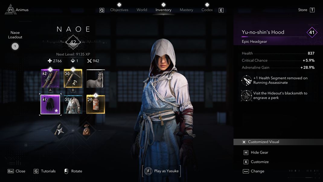 Assassin's Creed Shadows RPG prvky s zameran na levely vs, zbran a nepriateov.