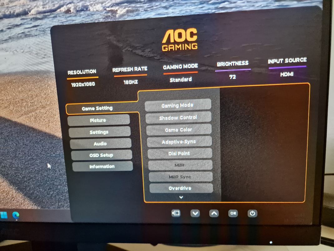 AOC 27G42E - hern 1080p monitor Monitor m modern AOC menu.