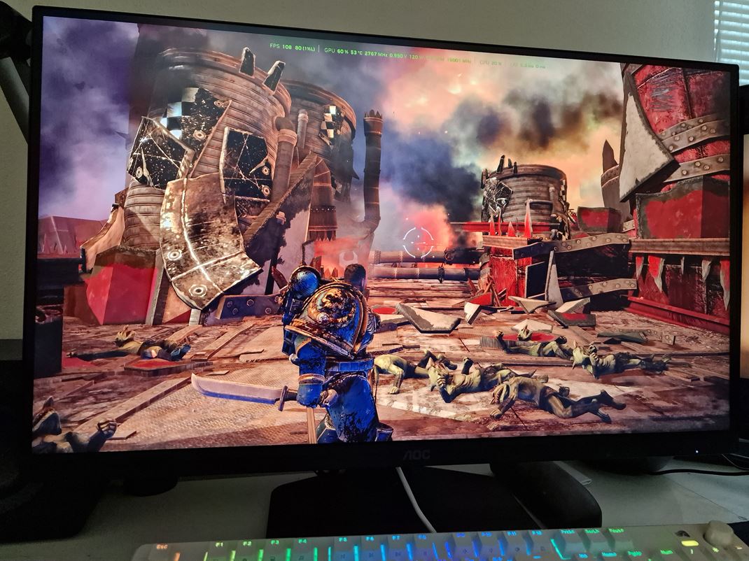 AOC U27G4R - monitor s dual mode Hranie je pardne, ako v 4K, tak v 1080p.