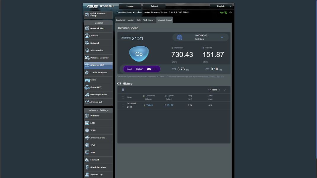 ASUS RT-BE86U - rchly Wifi router