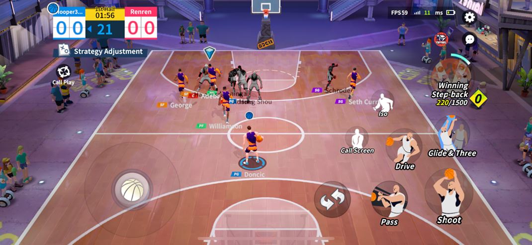 Dunk City Dynasty Napriek zameraniu 3vs3 si mete zahra aj klasick basketbal.