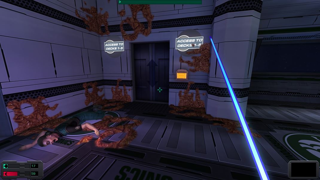 System Shock 2: 25th Anniversary Remaster Sveteln me, podivn organizmy a ztiie s roztrhanm torzom. Welcome home.